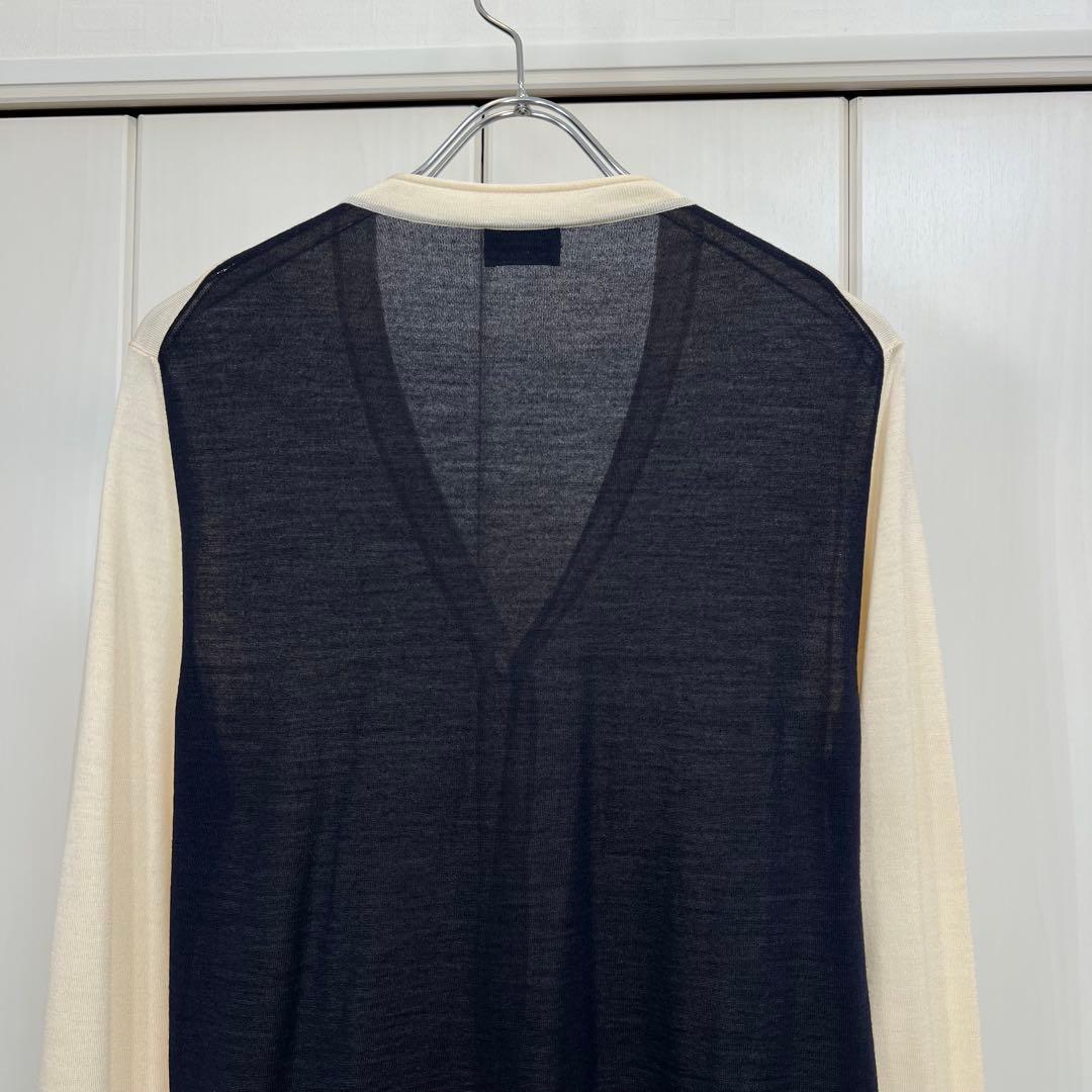 JIL SANDER 14SS 本人期 バイカラー ウールシルク カーディガン