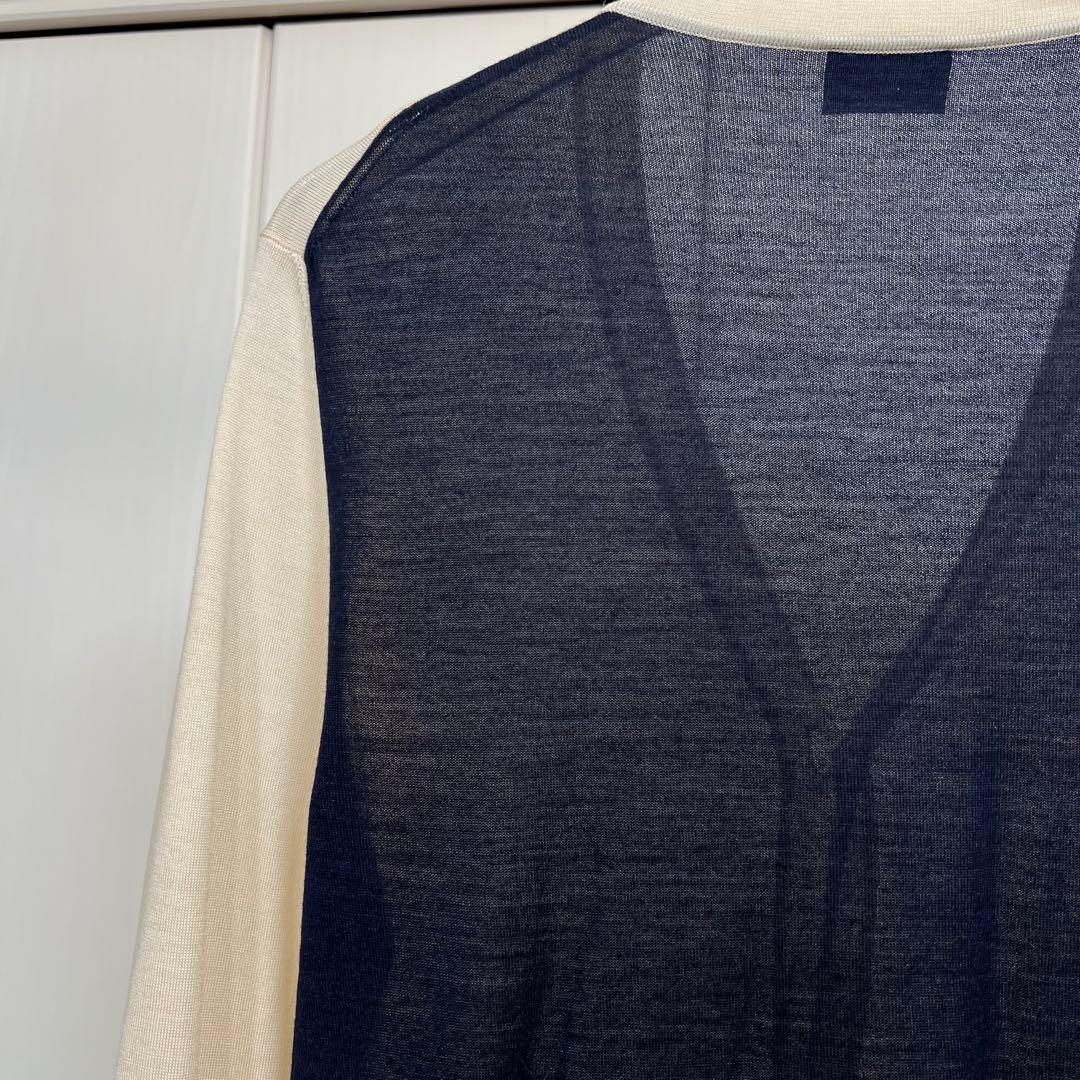 JIL SANDER 14SS 本人期 バイカラー ウールシルク カーディガン