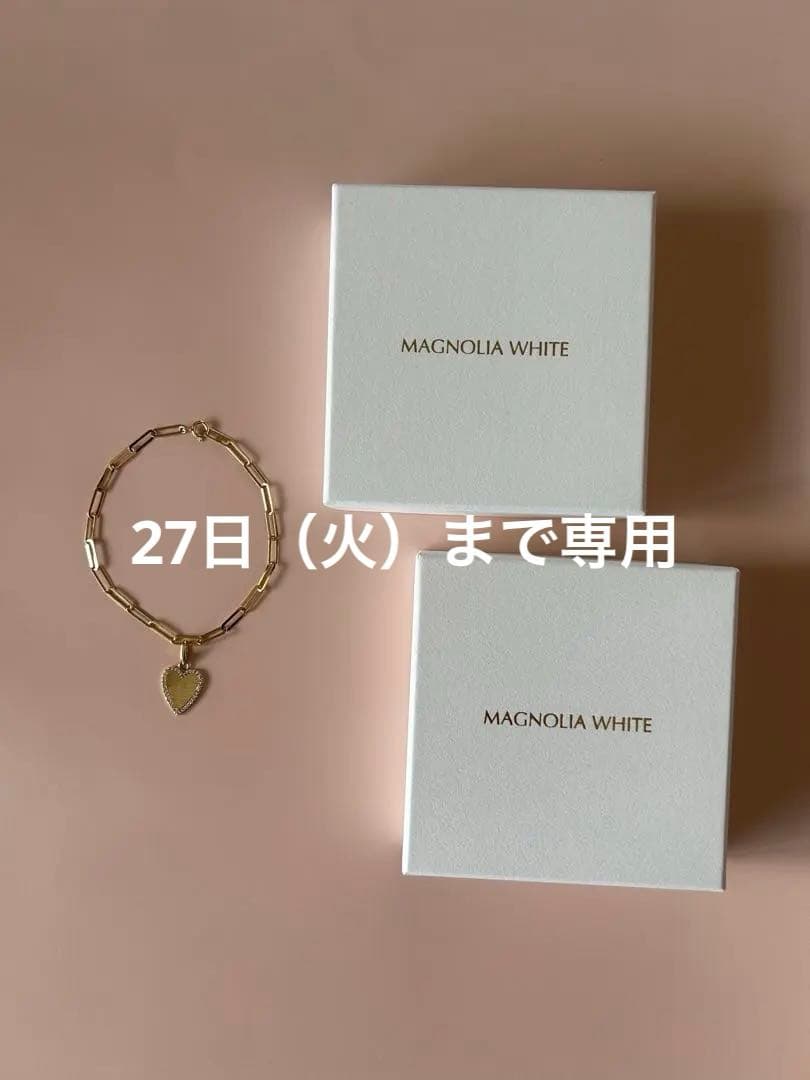 【tk_compass】マグノリアホワイトK10ブレス&チャーム2点セット