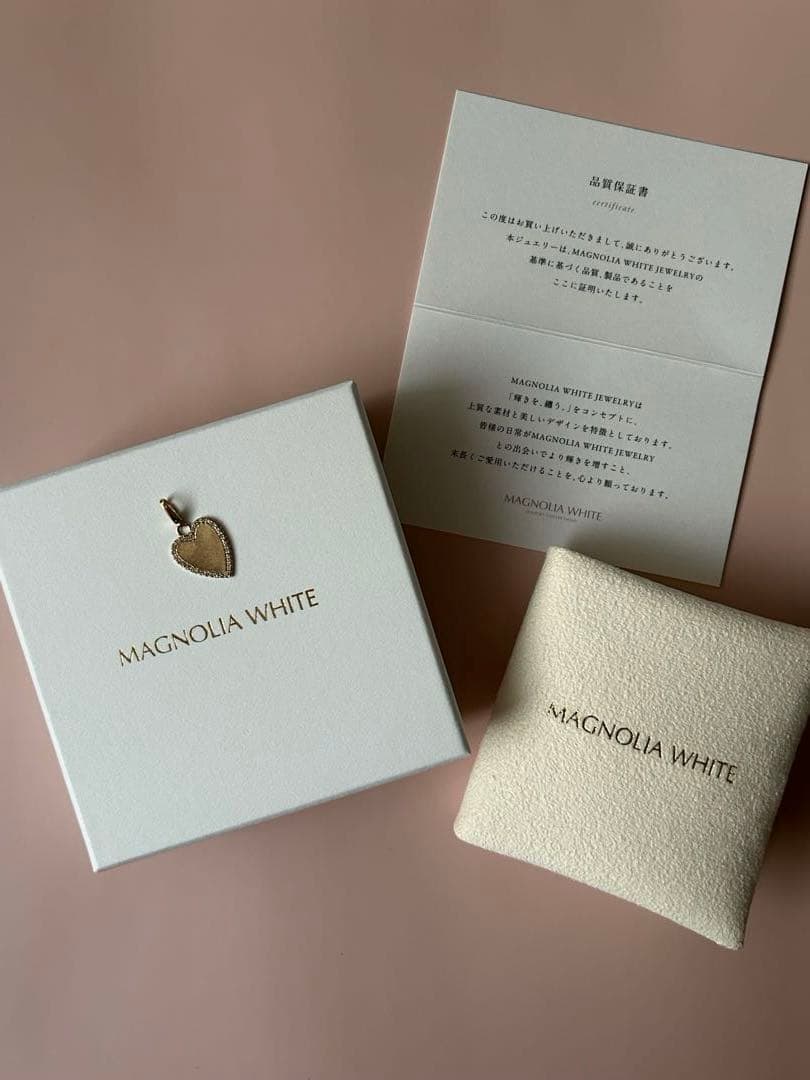 【tk_compass】マグノリアホワイトK10ブレス&チャーム2点セット