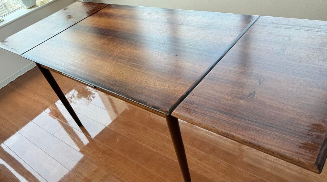 北欧　ローズウッド　ダイニングテーブル　デンマーク製　エクステンション