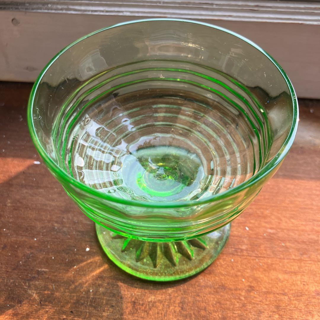 氷カップ ウランガラス ペア ウラン ガラス 氷コップ デザートカップ 美品