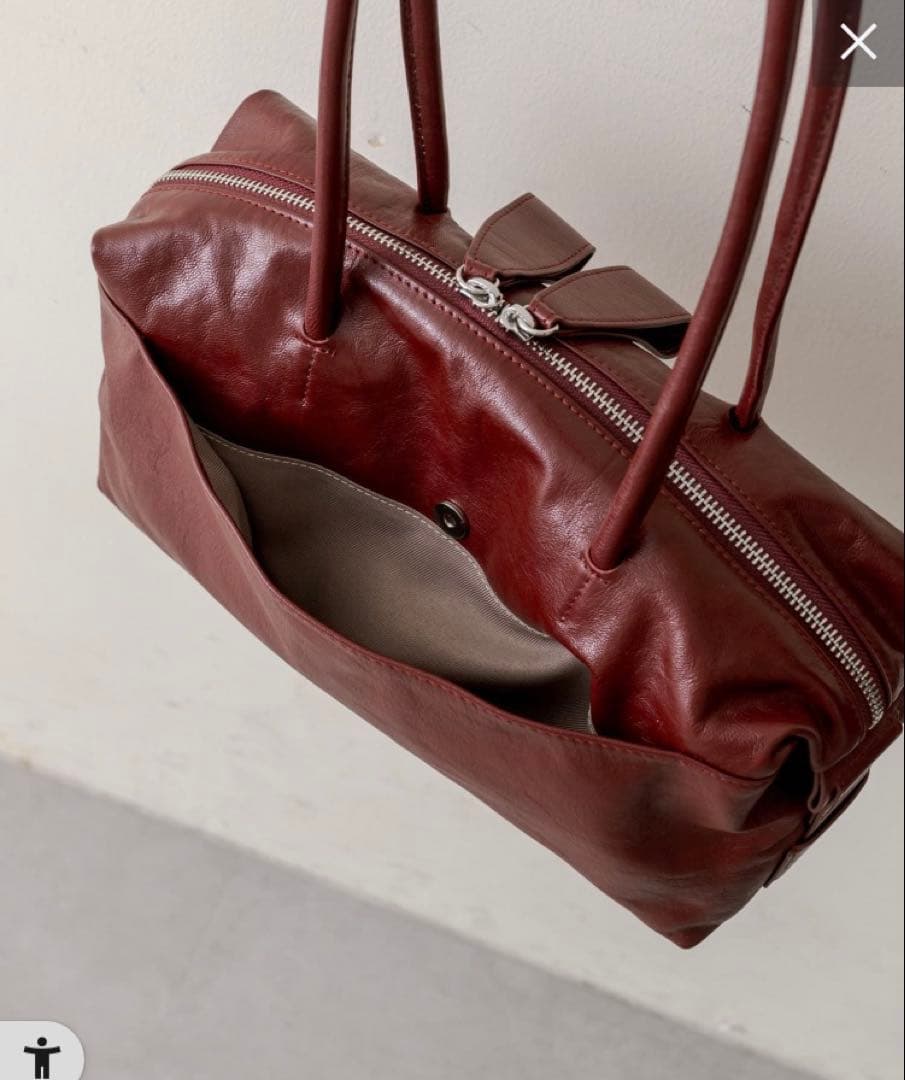 イアパピヨネ⭐︎ロングハンドルボストン　ボルドー