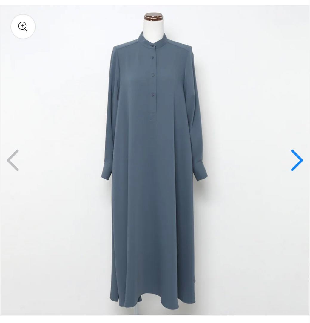 【Graphpaper】Satin Band Collar Dress