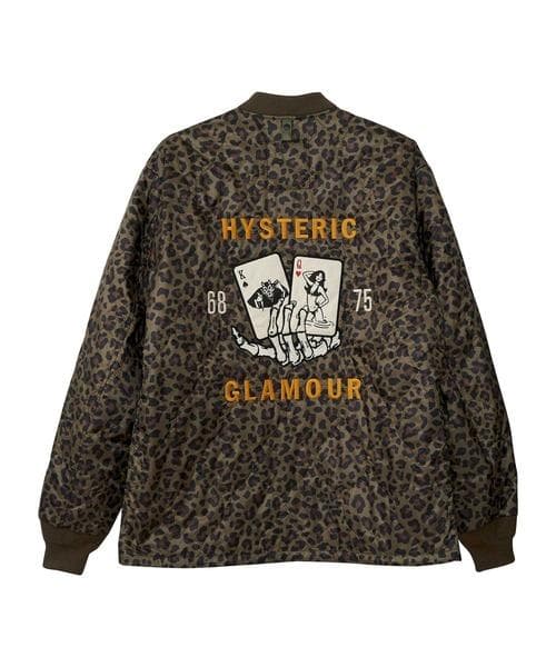 ヒステリックグラマー KING & QUEEN刺繍 キルティングブルゾン カーキ