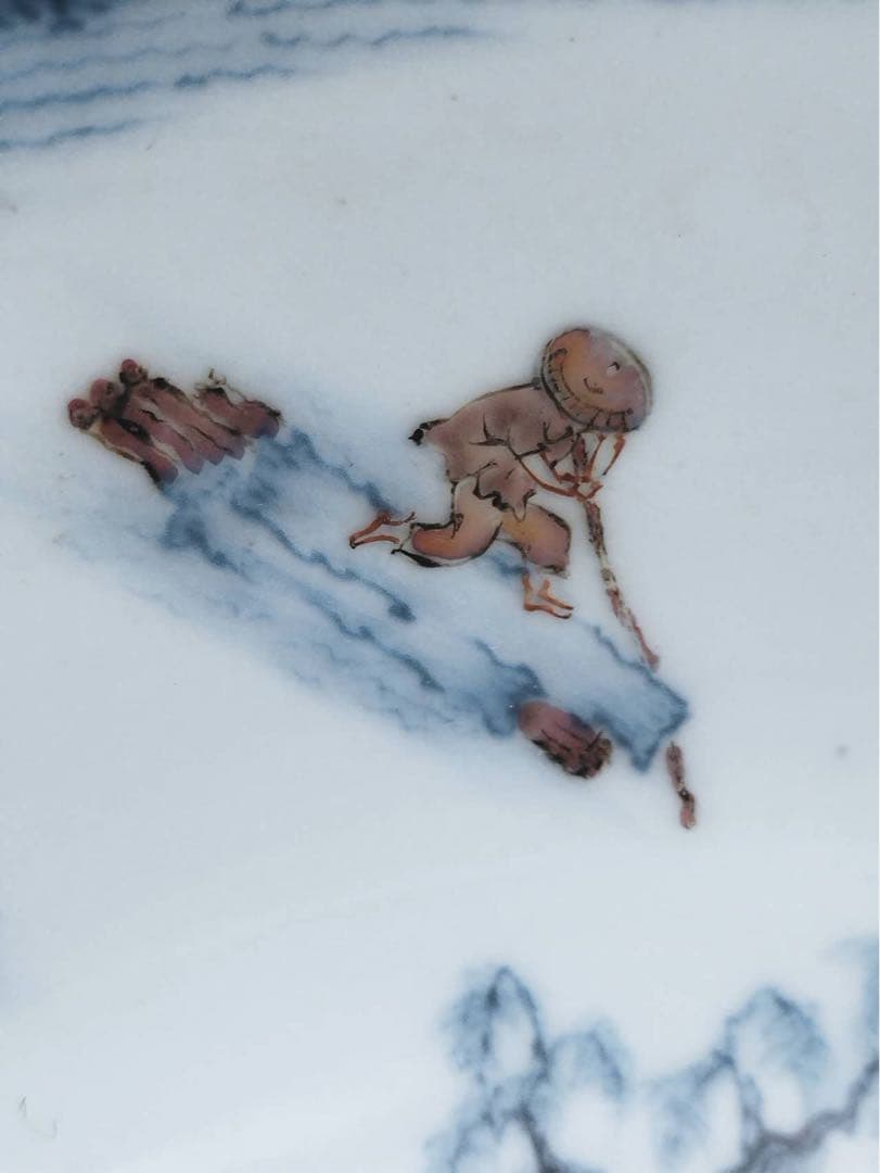 秀逸作品　十二代酒井田柿右衛門作　内染錦楼閣山水図　外錦手唐草細密絵 大鉢