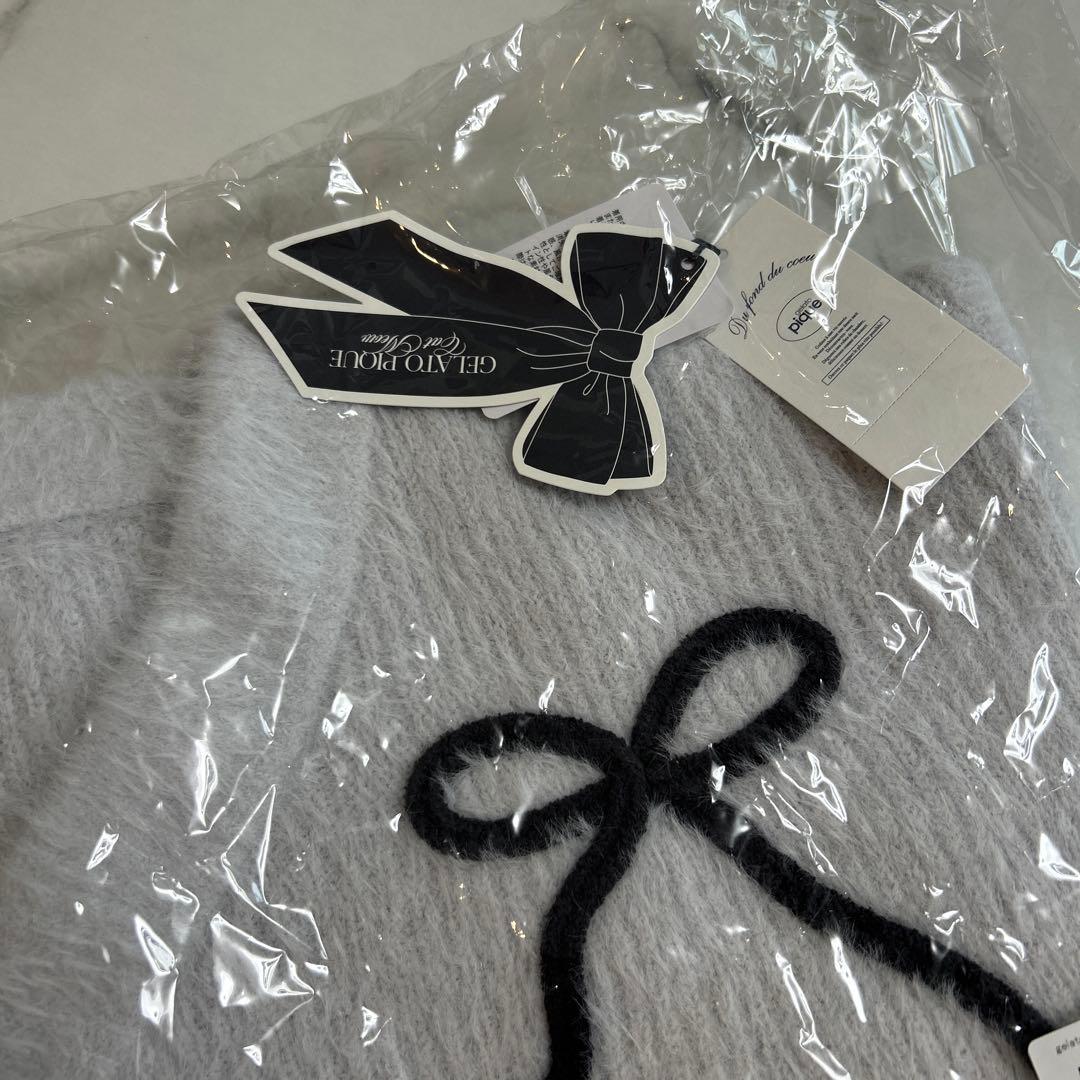 【HALLOWEEN】リボンフェザーカーディガン LGRY フリー