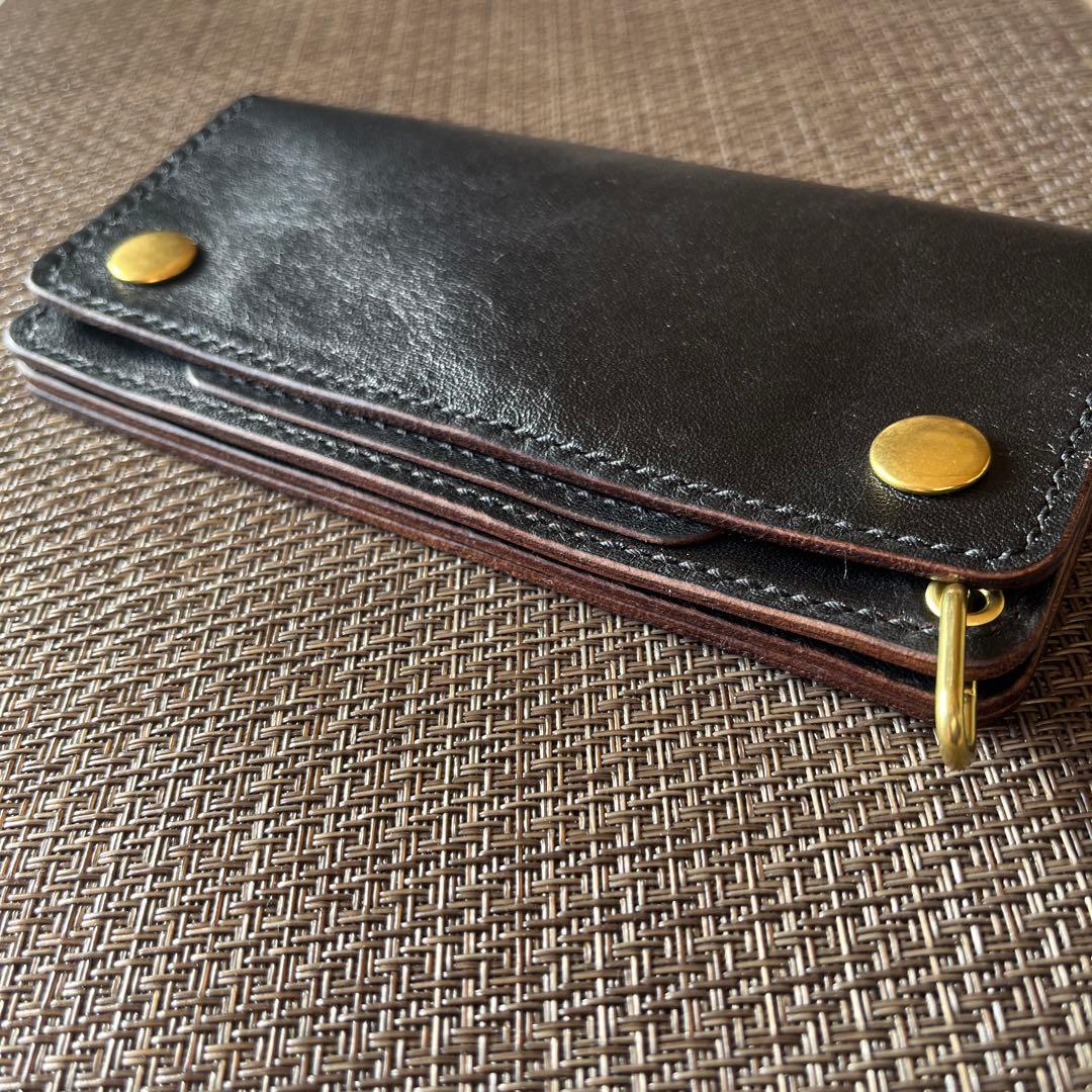 【週末限定価格】MARYAM ホースフロント ロングトラッカーウォレット 茶芯