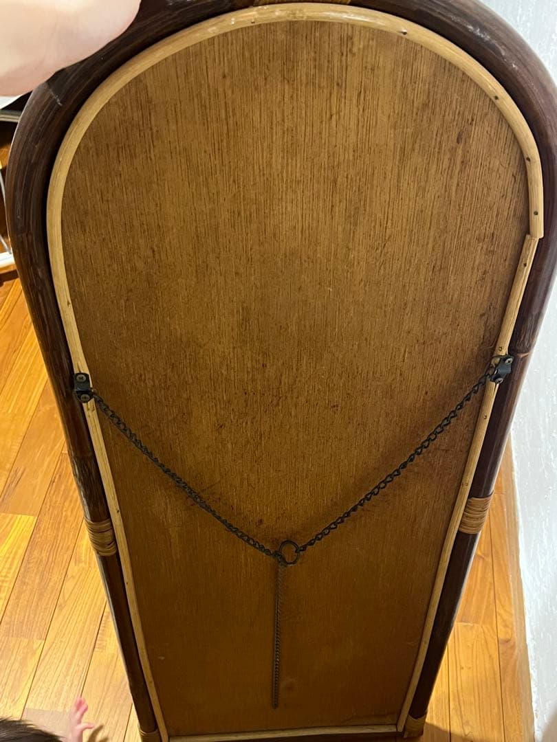 ヴィンテージミラー　壁掛けミラー 鏡 姿見　ラタン