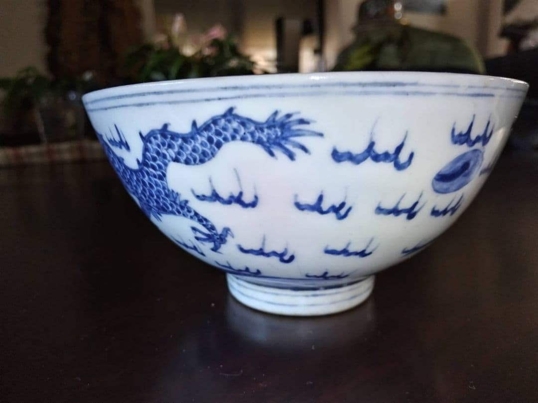 龍鳳凰文染付椀　(中国、故宮復刻)