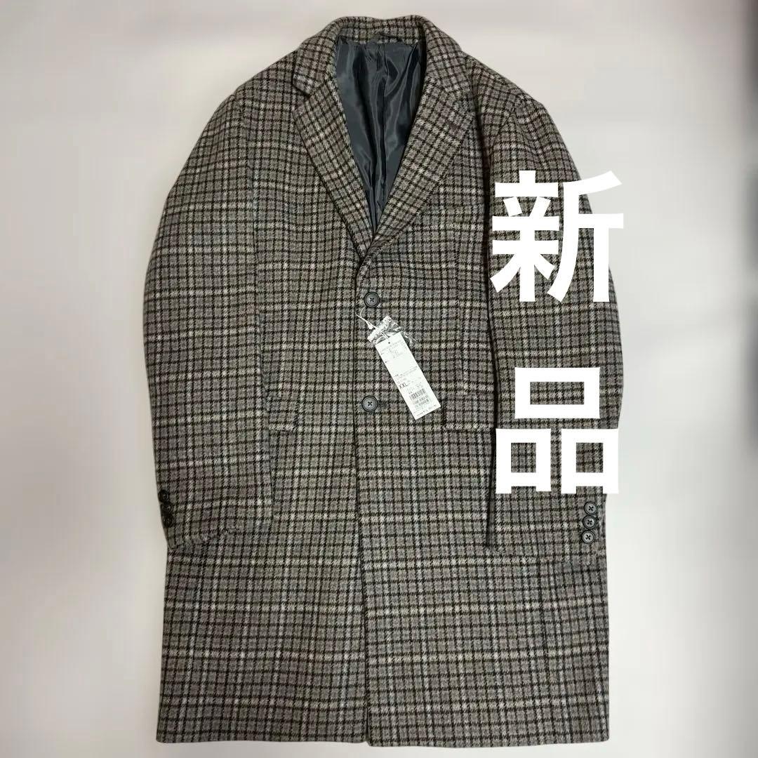 チェック柄チェスターコート XXL