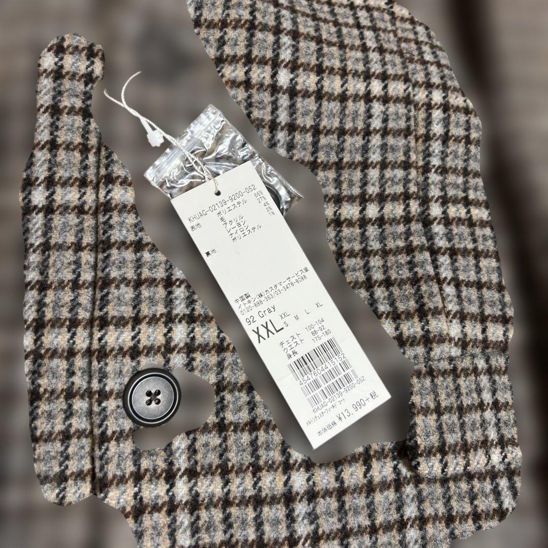 チェック柄チェスターコート XXL