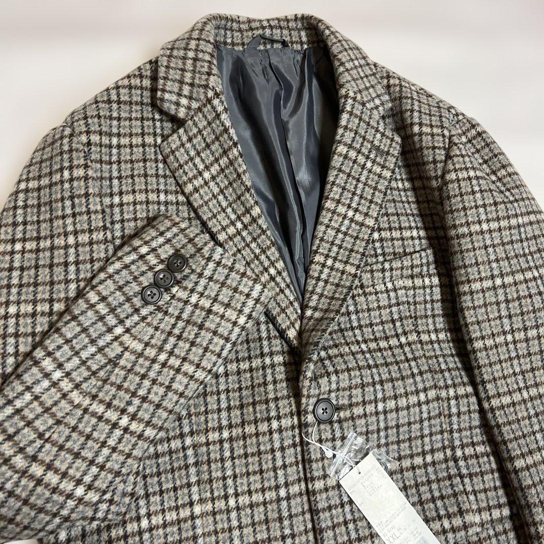 チェック柄チェスターコート XXL