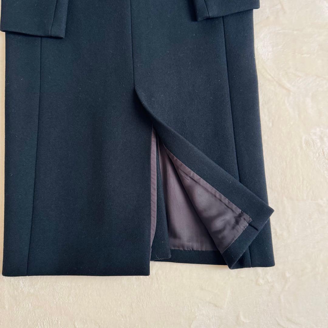 【美品】YLEVE イレーヴ ウールロング チェスターコート ブラック 日本製