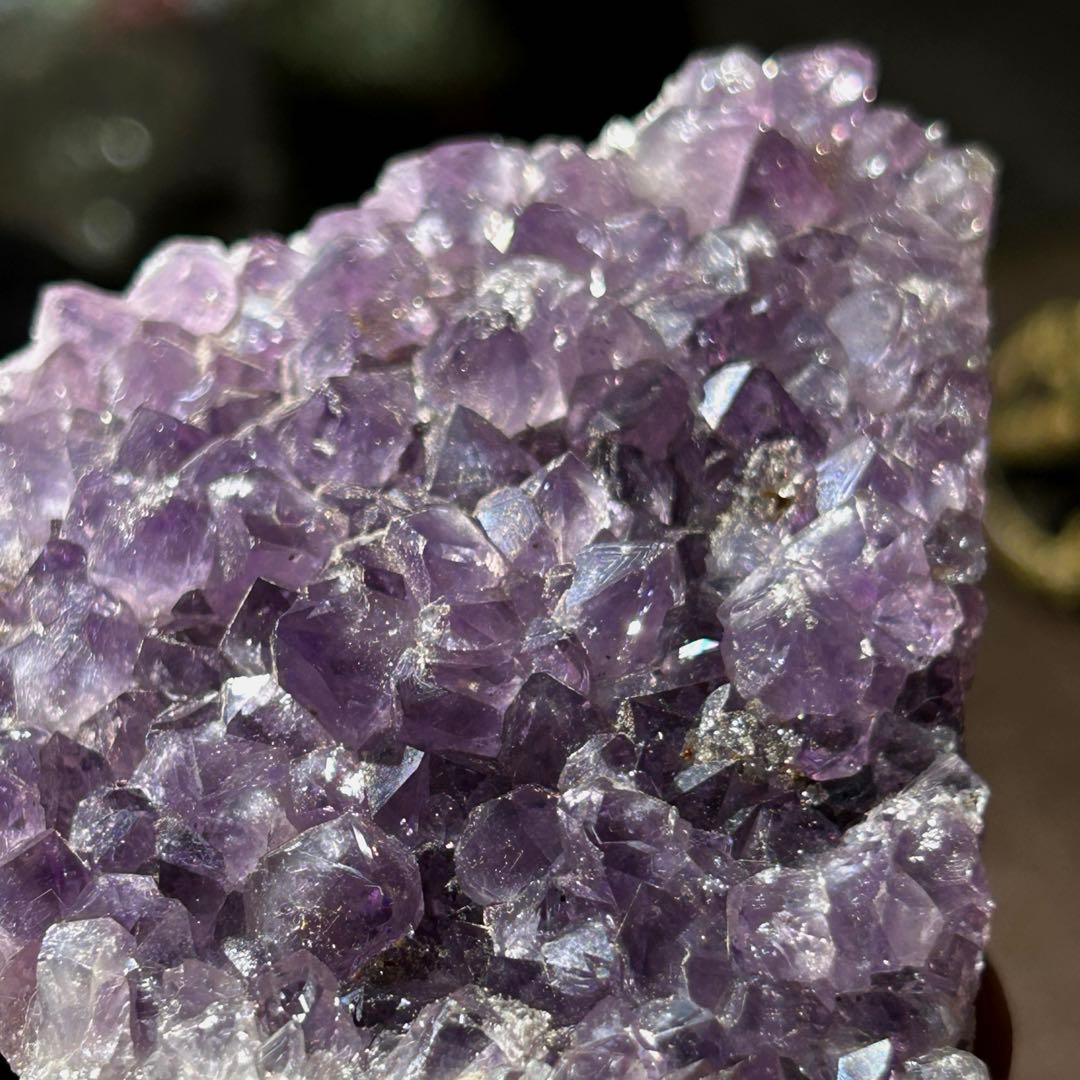 ☆高級品！福運大黒秘宝⑨！開運！アメジスト　クラスター　原石　置物