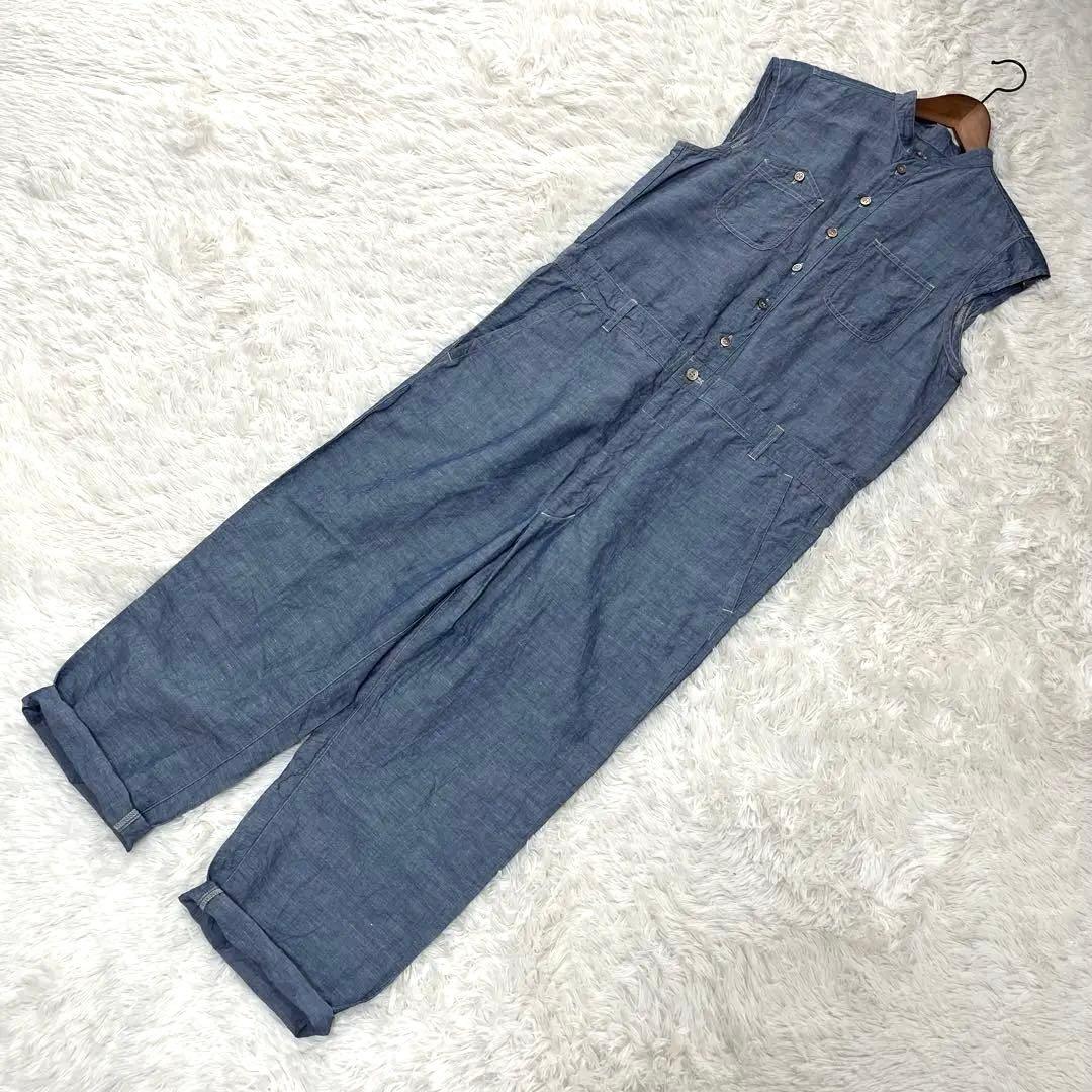 【美品】ネストローブ シャンブレー オールインワン リネン