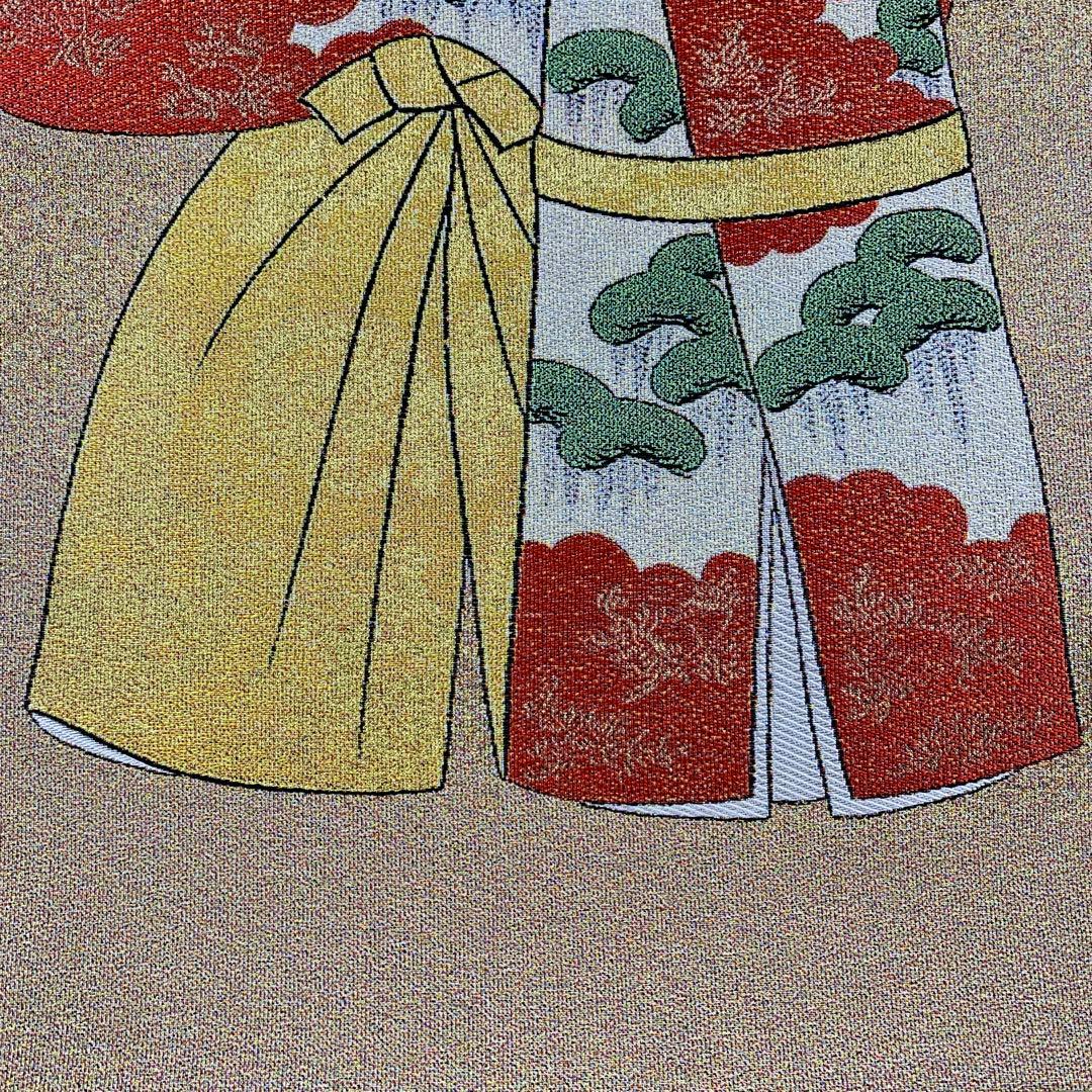 美品 掛け軸 酒井抱一画 西陣紹巴つづれ「立雛」風鎮・自在付き ひな祭り