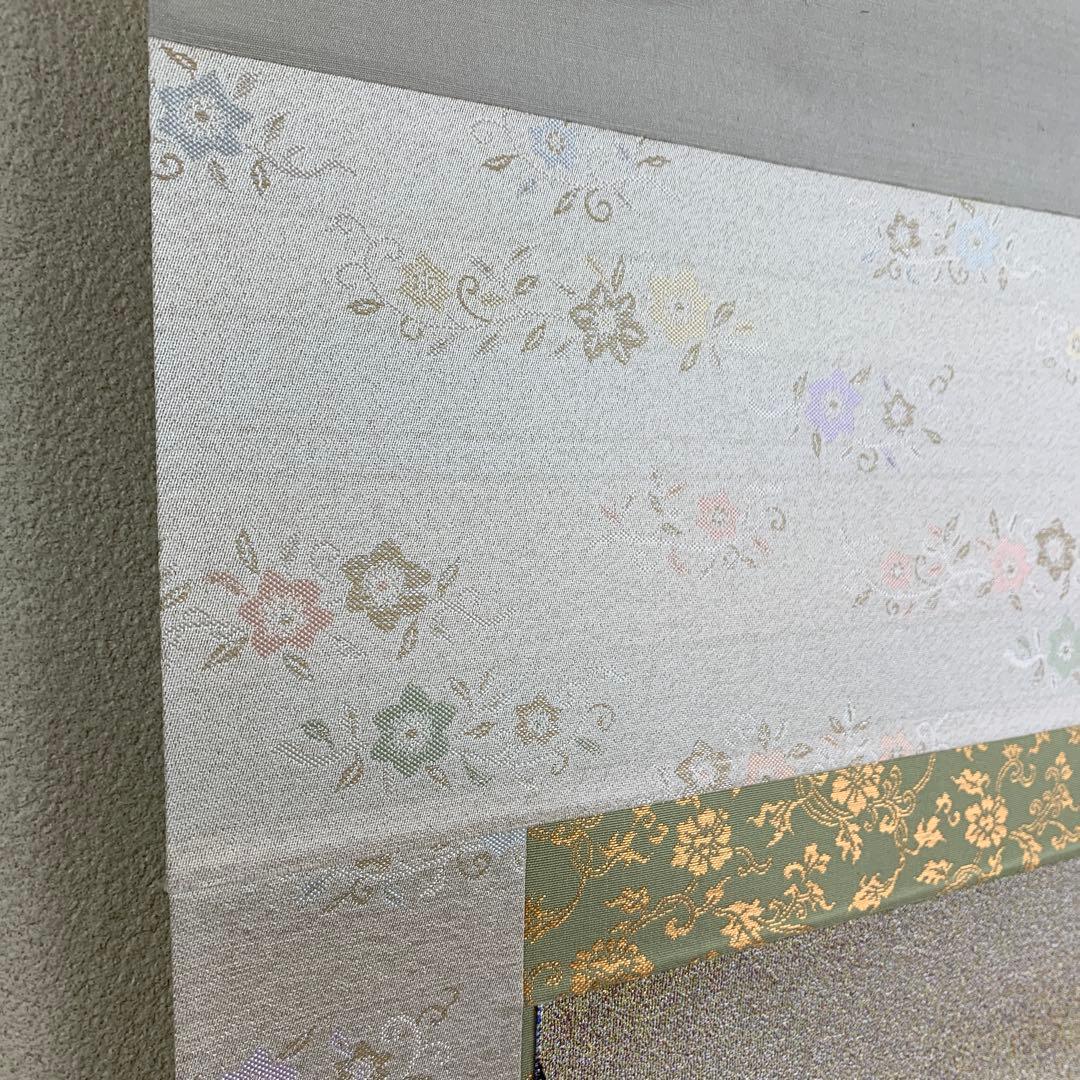 美品 掛け軸 酒井抱一画 西陣紹巴つづれ「立雛」風鎮・自在付き ひな祭り