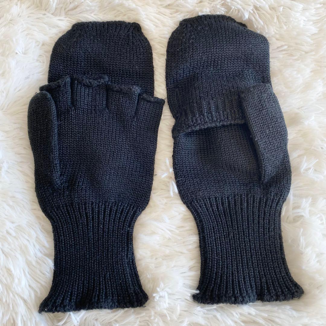 【良品】 N.HOLLYWOOD ミトン付き フィンガーレス ニット グローブ