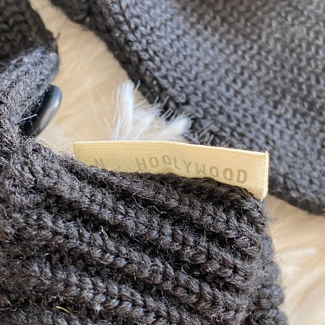 【良品】 N.HOLLYWOOD ミトン付き フィンガーレス ニット グローブ