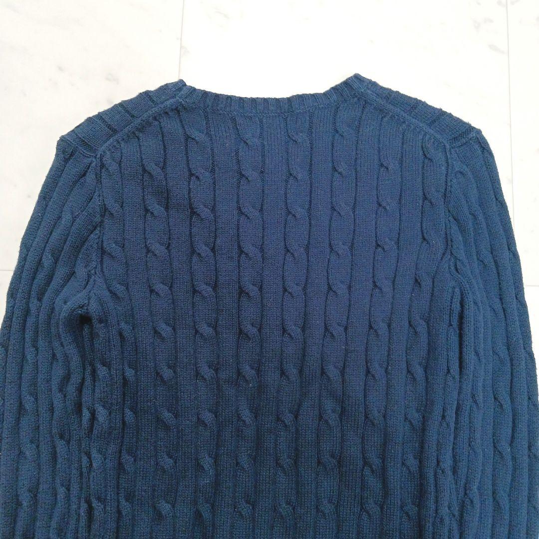 【現行QR】24年製✨ラルフローレン　白ポニー刺繡　ケーブルニットセーター