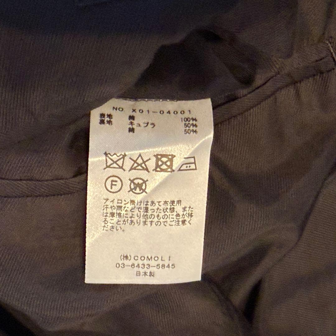 COMOLI コットン ギャバ タイロッケン コート 4 BLACK コモリ