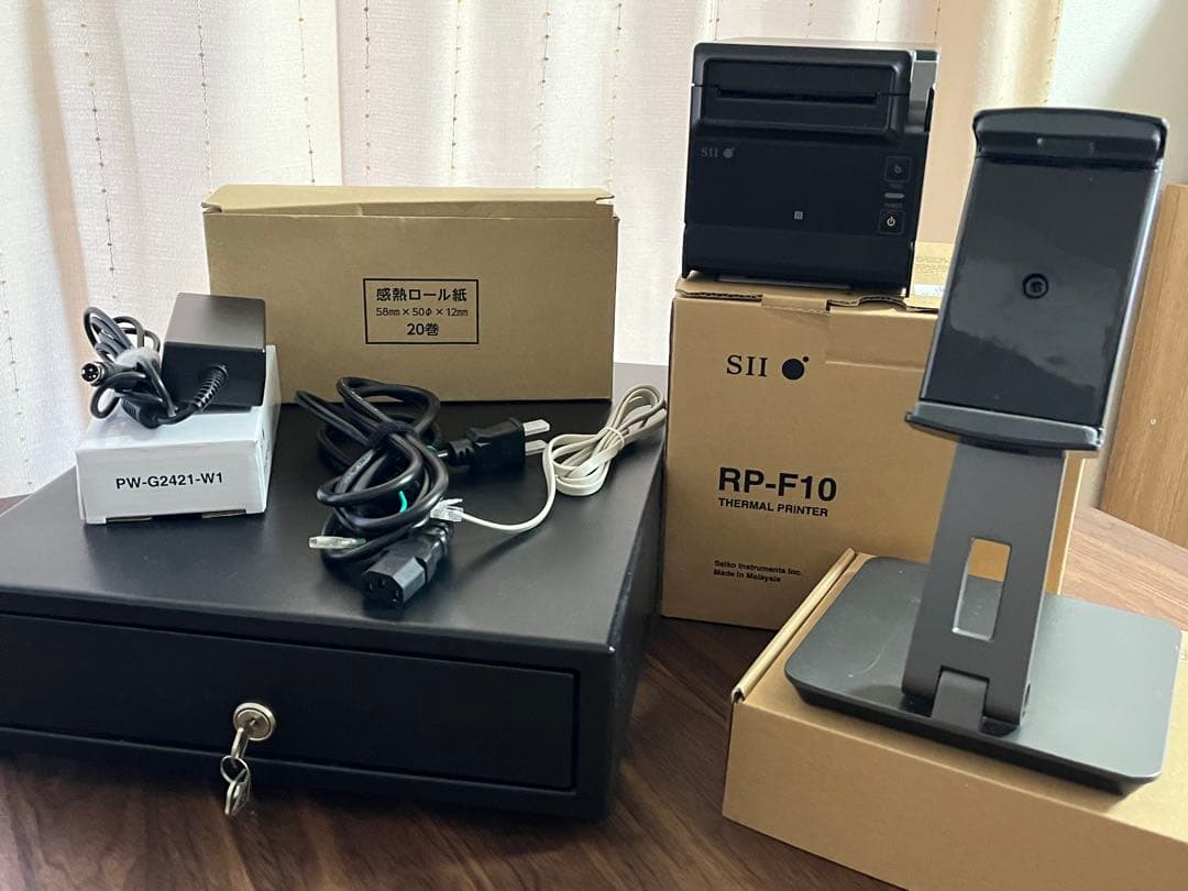 【 Airレジ対応 】＊サーマルプリンター＆ドロアー 、PCスタンド付き