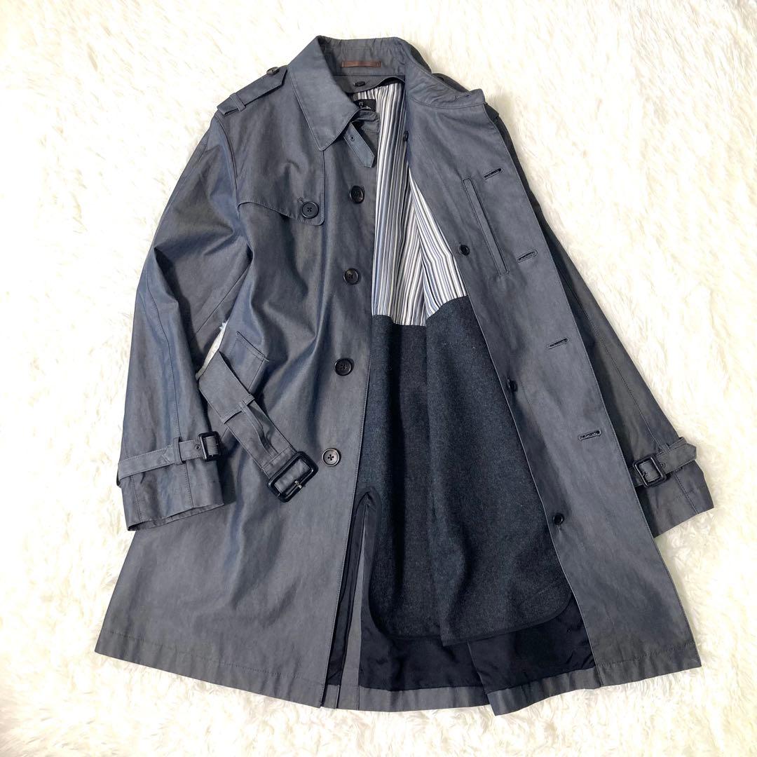 ポールスミス トレンチコート カシミヤ混 ライナー付 Lサイズ 日本製 グレー