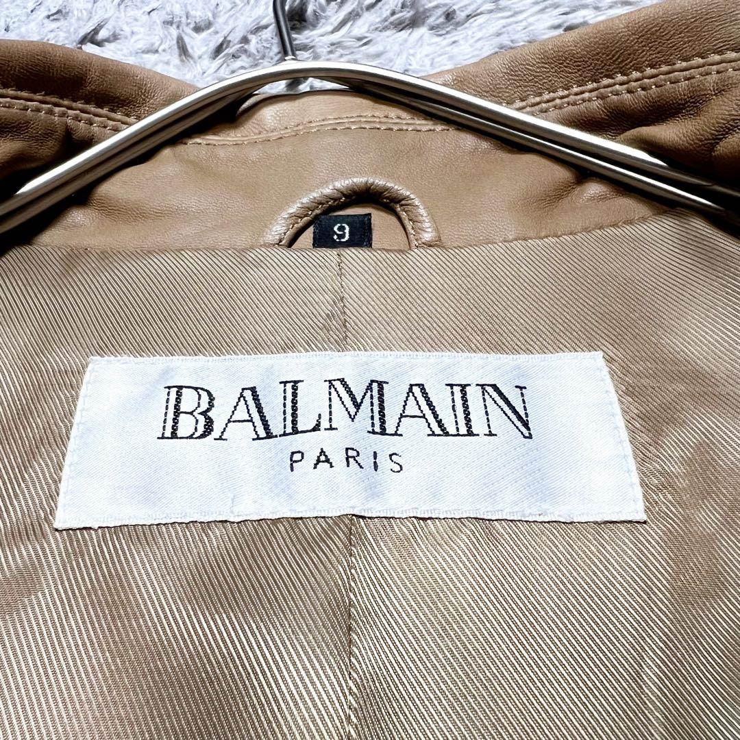 バルマン　レディース　ラムレザー トレンチコート キャメル M相当 美品