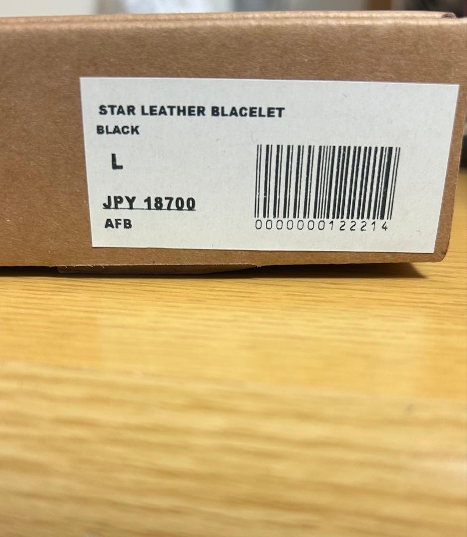 アクセサリー afb star leather blacelet black L