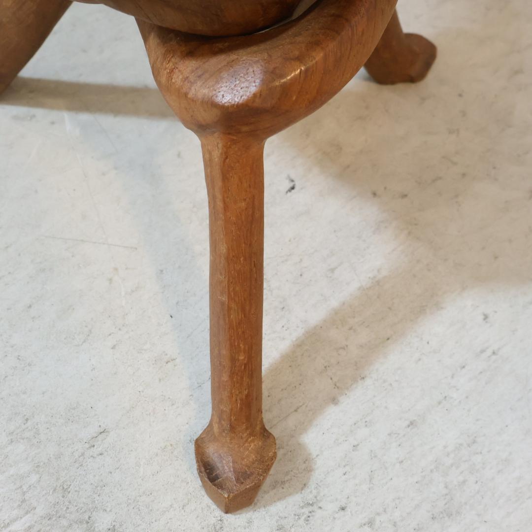 アンティーク調 サイドテーブル 知恵の輪 チップカービング 木彫りオリエンタル系