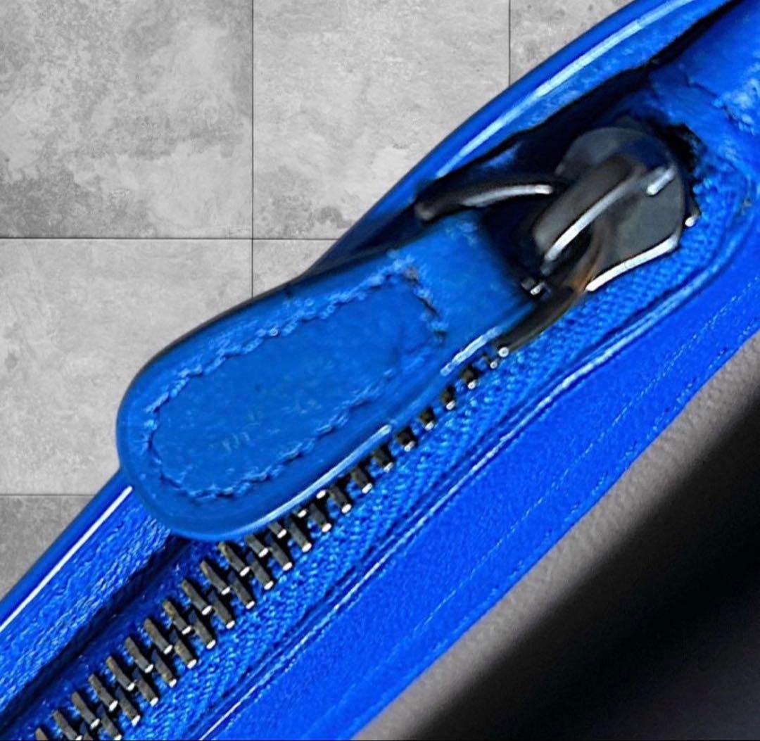 【ボッテガ長財布】バイカラー財布☆美品☆二つ折り長財布☆ロングウォレット☆黒☆青