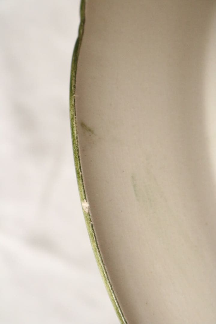 Longchamps 多彩刷り　b 薔薇リボン　プレート　フランス　アンティーク