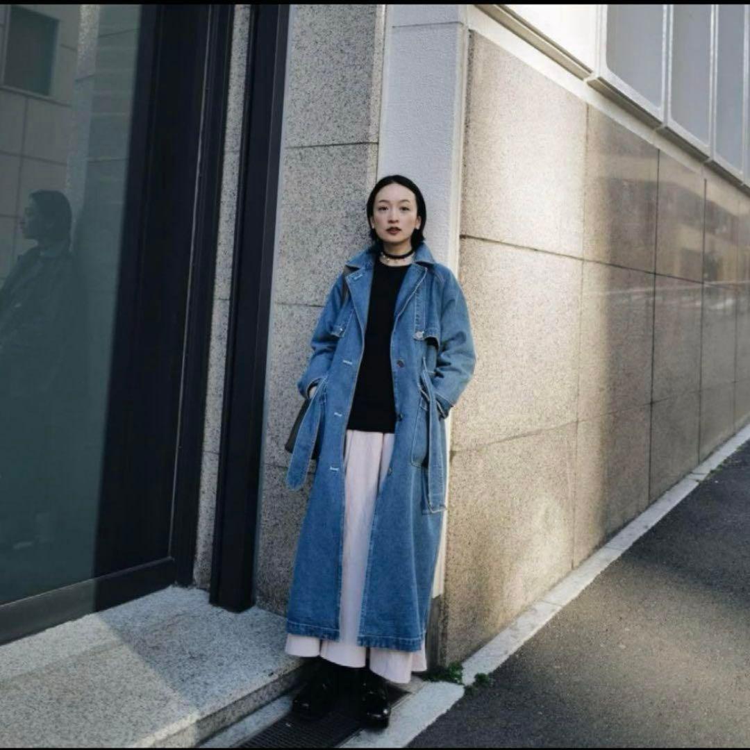 高山都×oblekt リサイクルデニムトレンチコート