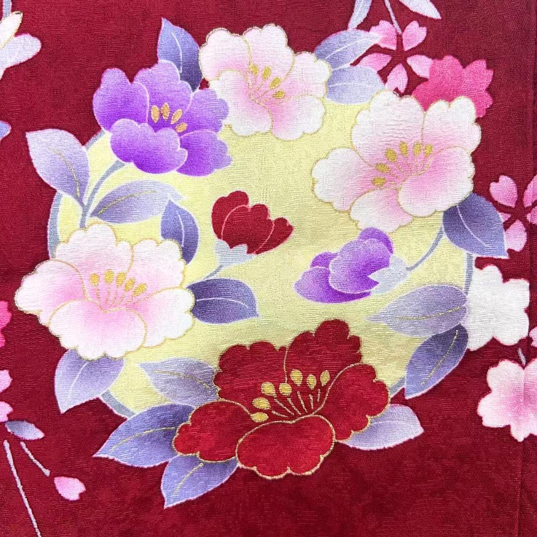 【美品】 振袖 正絹 古典柄 成人式 単品 枝垂れ桜 黒 *203 ●