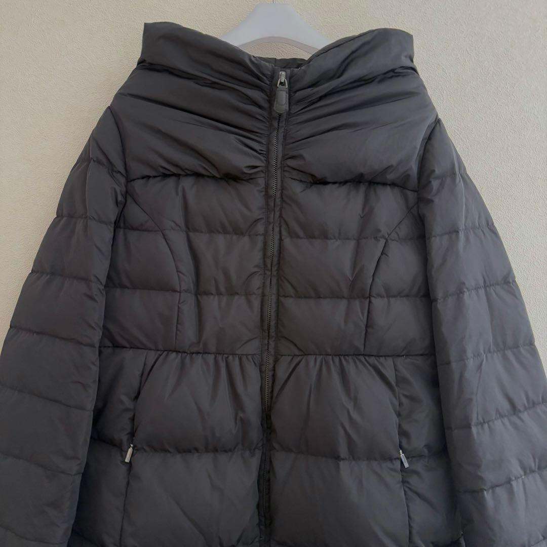 マックスマーラ　ノーカラー　ダウン　コート　ブラック