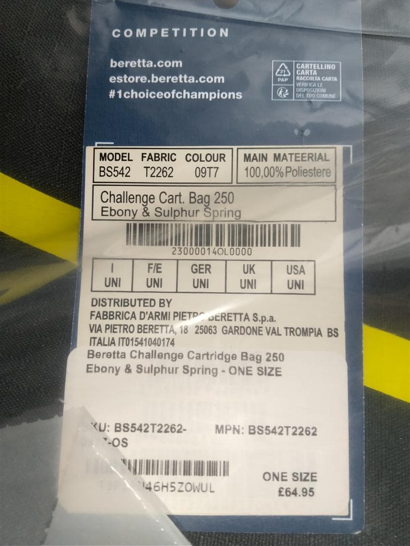 Beretta（ベレッタ）Challenge（チャレンジ）装弾バッグ：250発用