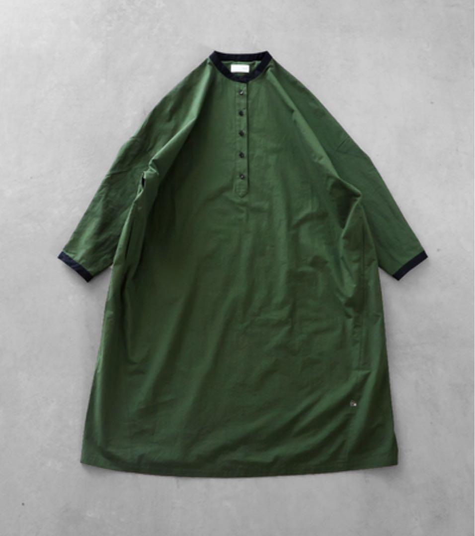 huis ワンピース　バンドカラー　遠州織物　HUIS