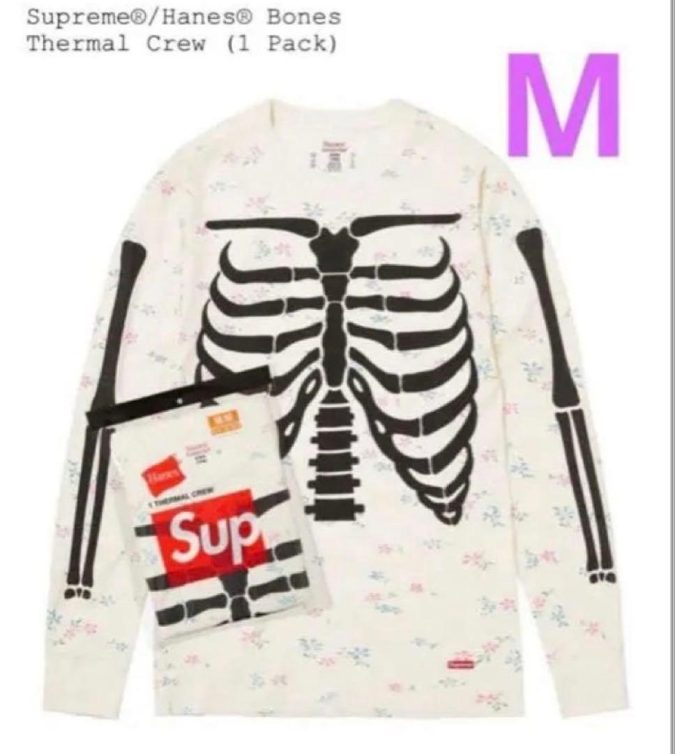 【即完品】Supreme/Hanes Bones Thermal CrewM花柄