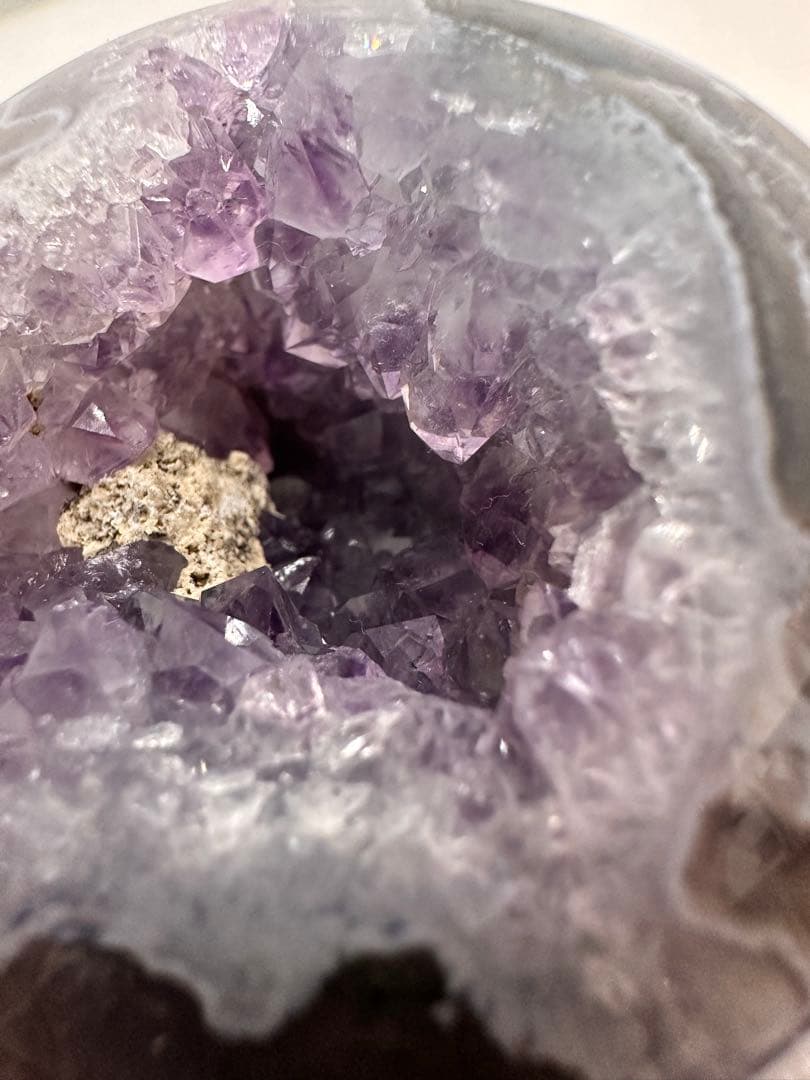 希少　パープルモスアゲート　スフィア　笑口　丸玉