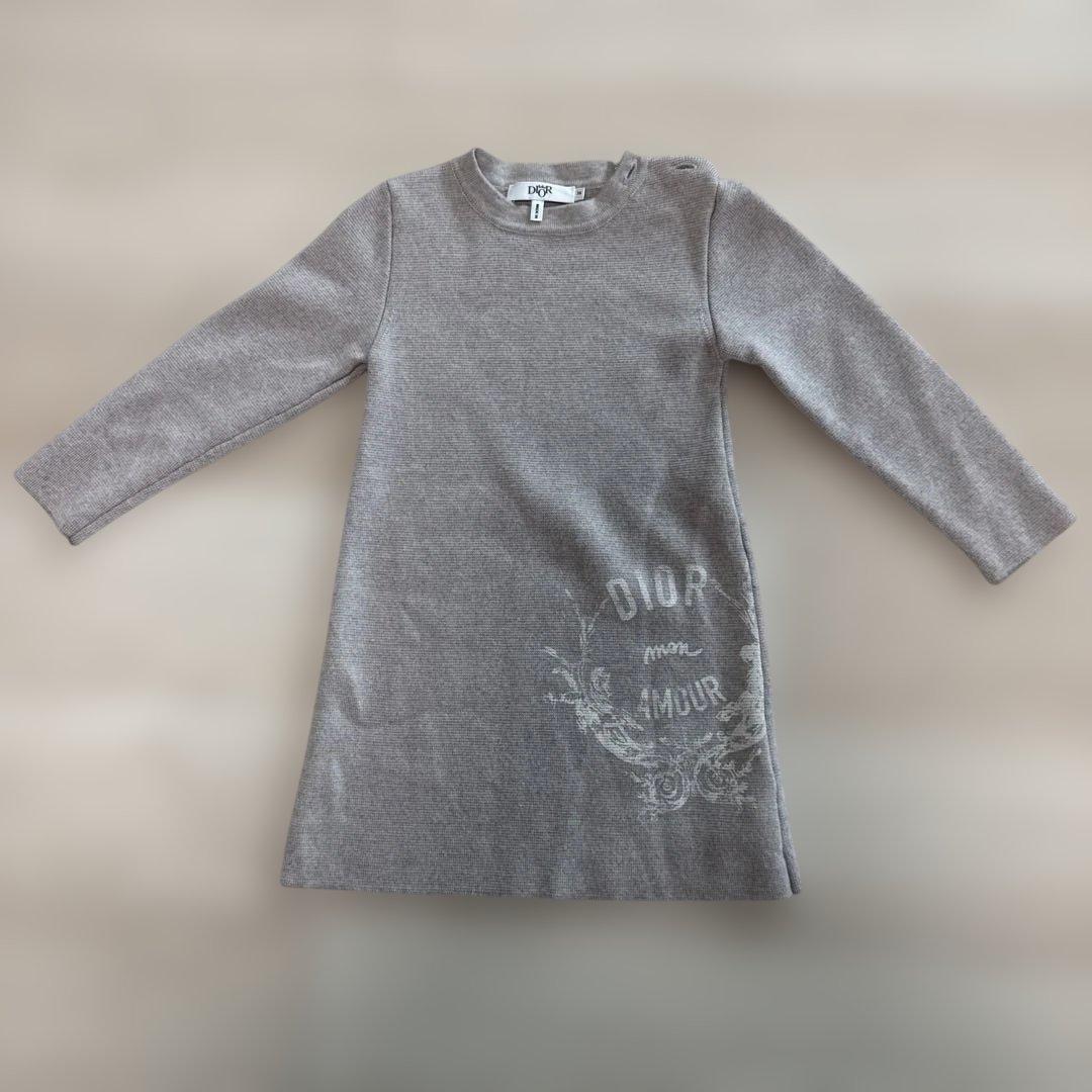 Baby Dior 長袖ニット ワンピース グレー