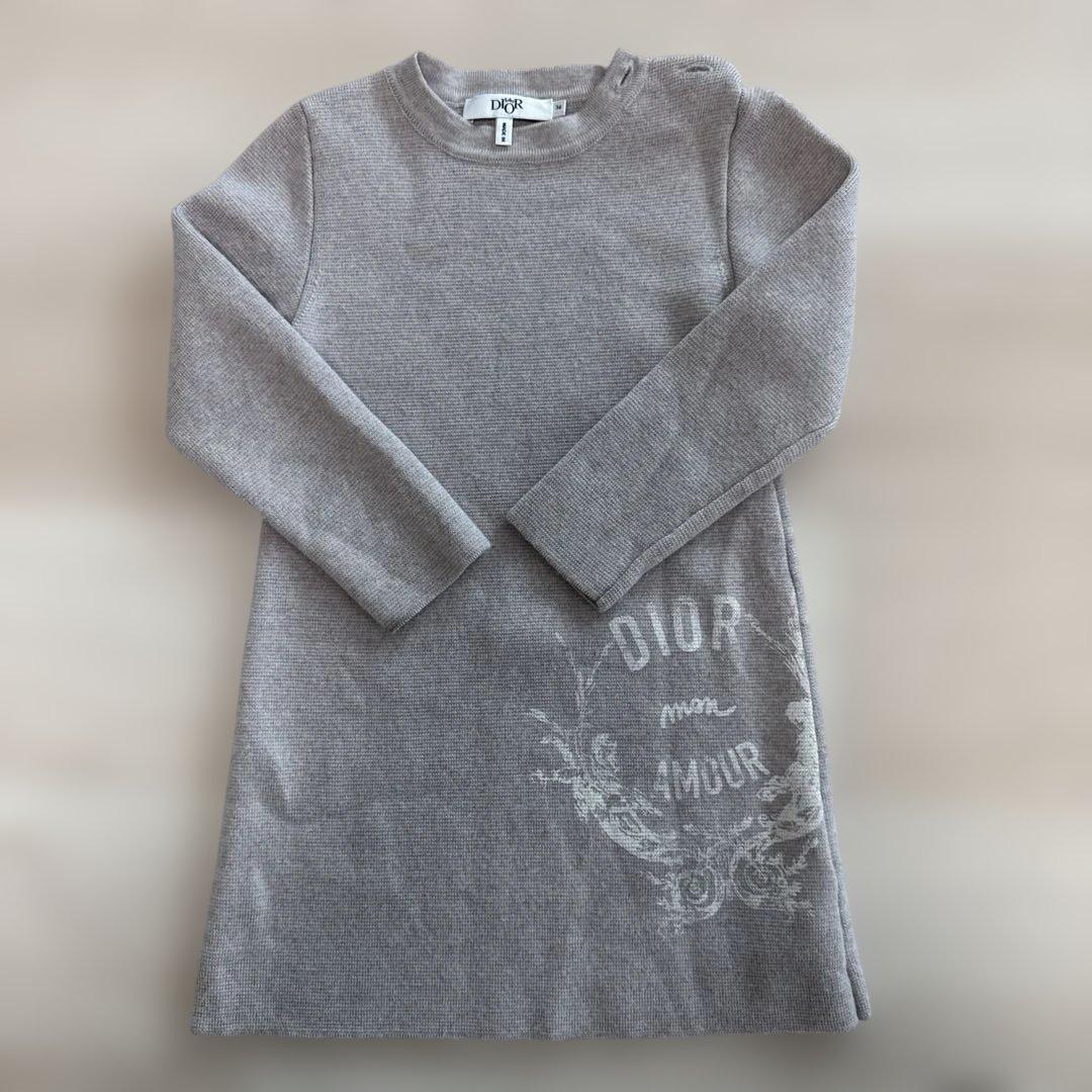 Baby Dior 長袖ニット ワンピース グレー