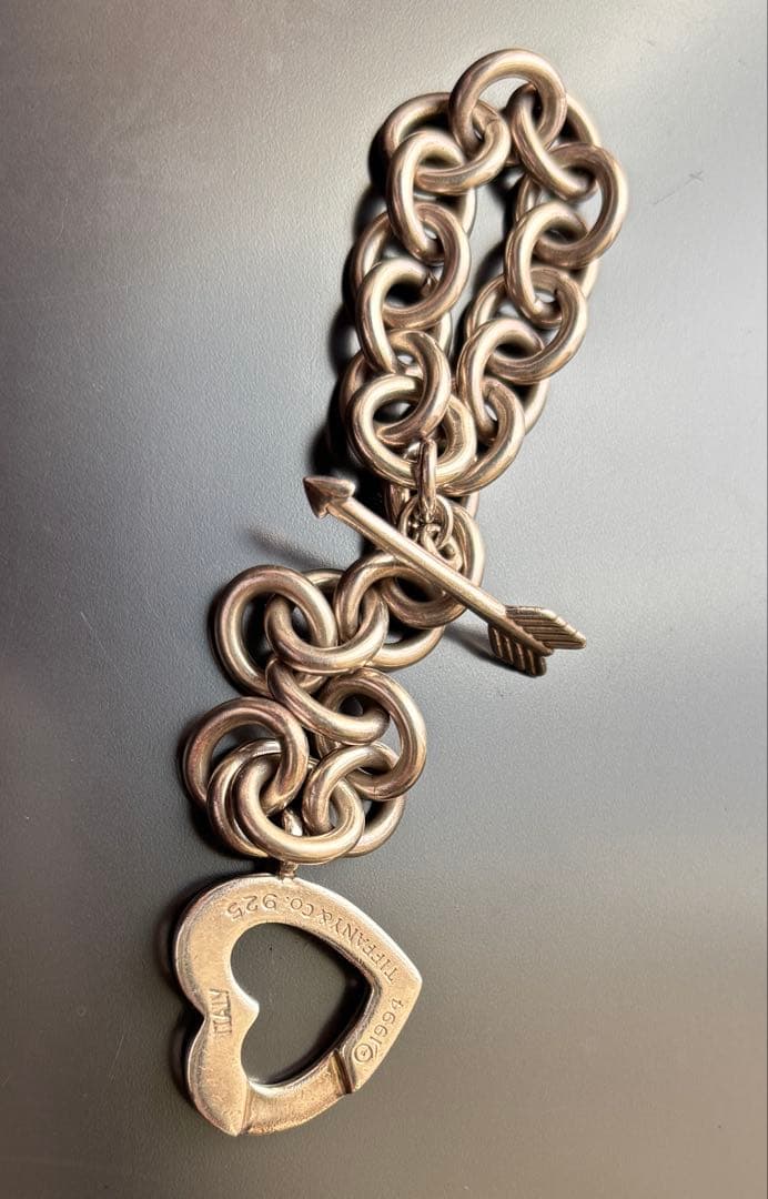 ティファニー　美品　ハートと矢のシルバー925ブレスレット 約19cm