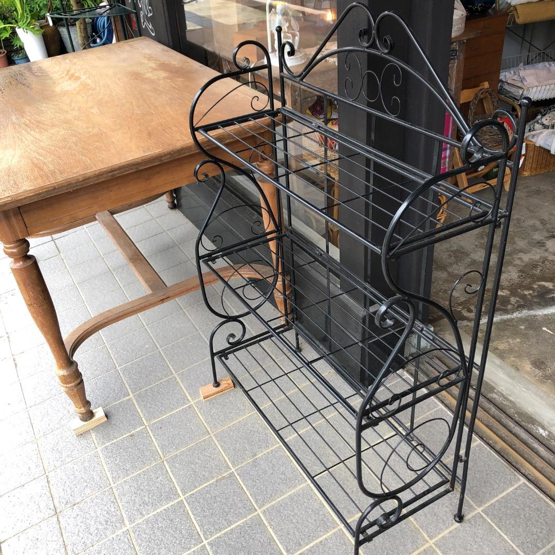 【折りたたみ収納可能】アイアン製　スチールラック 3段　棚　ラック　収納