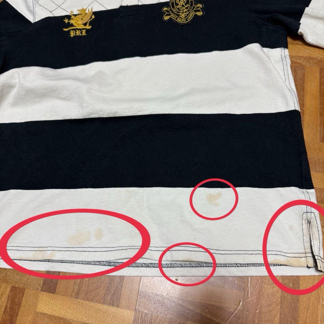 ポロバイラルフローレン エンブレム 刺繍 ボーダー ラガーシャツ S84b