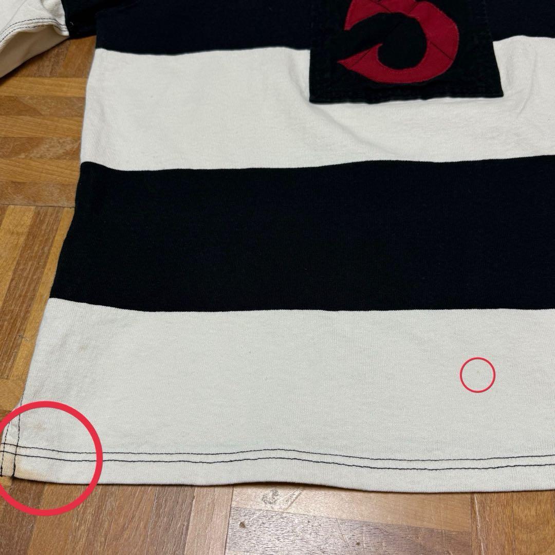 ポロバイラルフローレン エンブレム 刺繍 ボーダー ラガーシャツ S84b