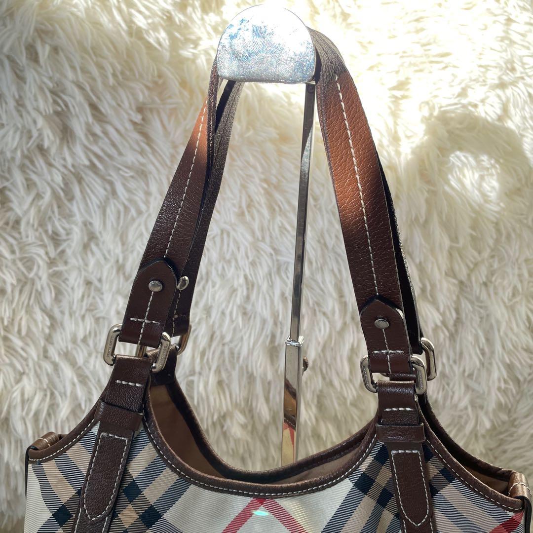 BURBERRY BLUE LABELバーバリーノバチェックトートバッグ肩掛け可