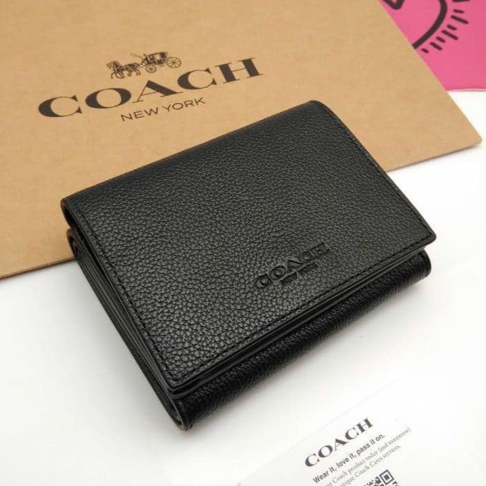 新作　新品　COACH　折り財布　３つ折り財布　メンズ　人気の小銭入れ付き