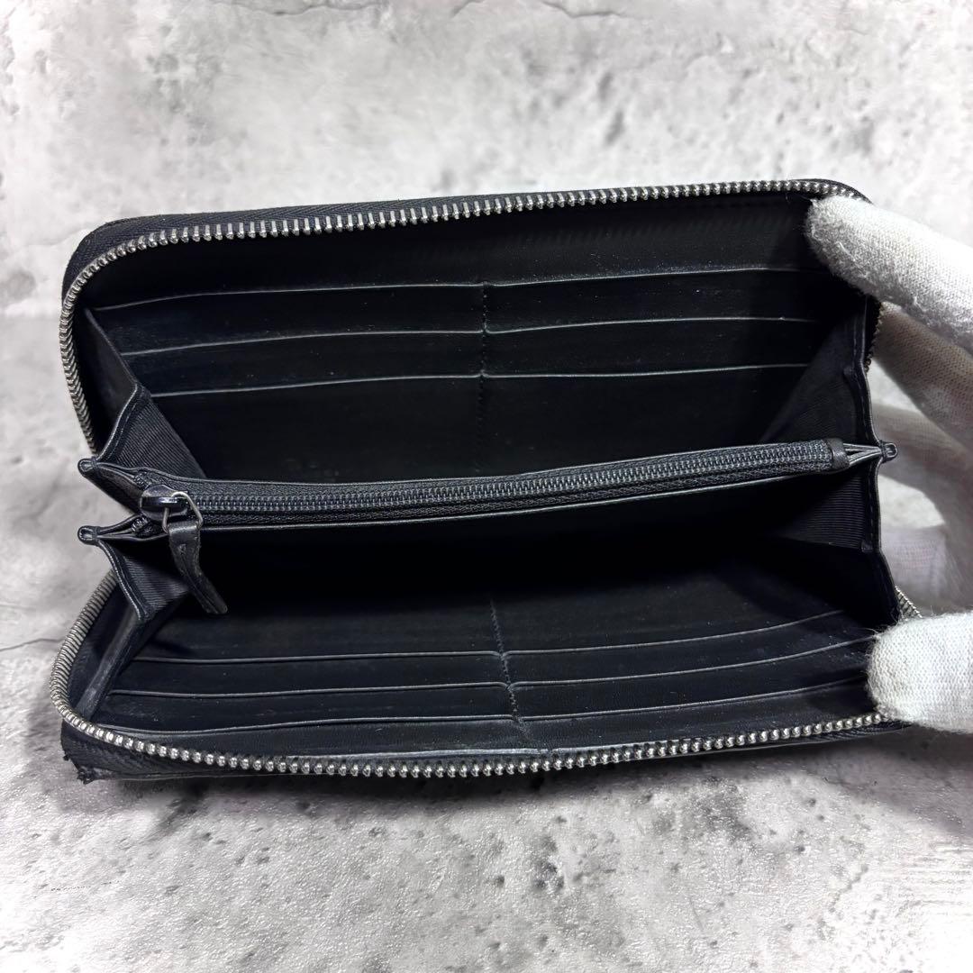 【箱付き！】GUCCI グッチ マイクログッチシマ ラウンド長財布 黒 ブラック