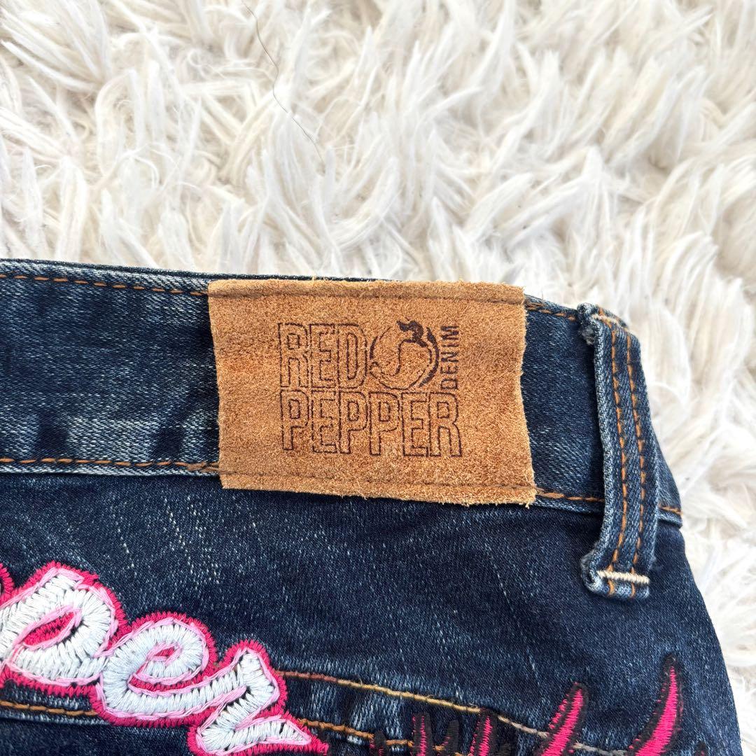 RED PEPPER ジーンズ デニム 刺繍 フレア 29 y2k